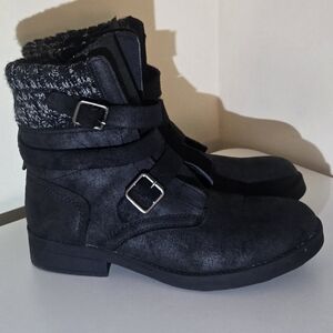 Candies Black Biker/Combat Boots Size 9